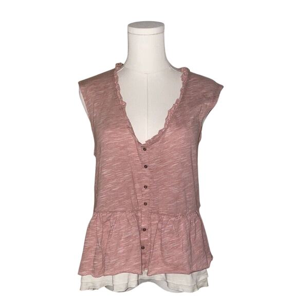 Anthropologie Pilcro Chrissy Babydoll Tank Tiered Ruffle Boho Size Small - Picture 1 of 11